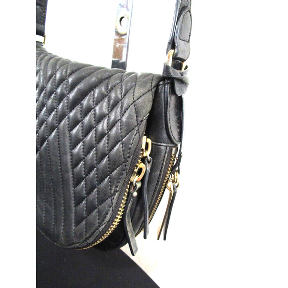 Vince Camuto Bailey Black Quilted Leather Flap Crossbody Handbag - Picture 5 of 13